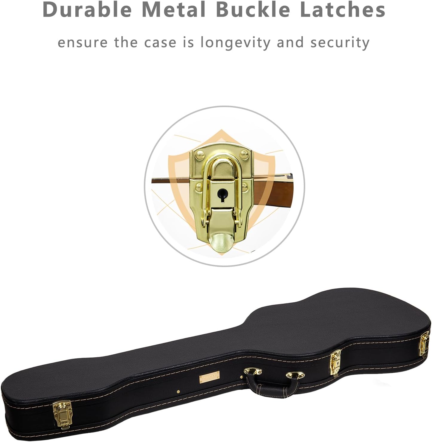 Crossrock Hardshell Arch Top wood case fits SG Electric Guitars-Black(CRW600SGBK)