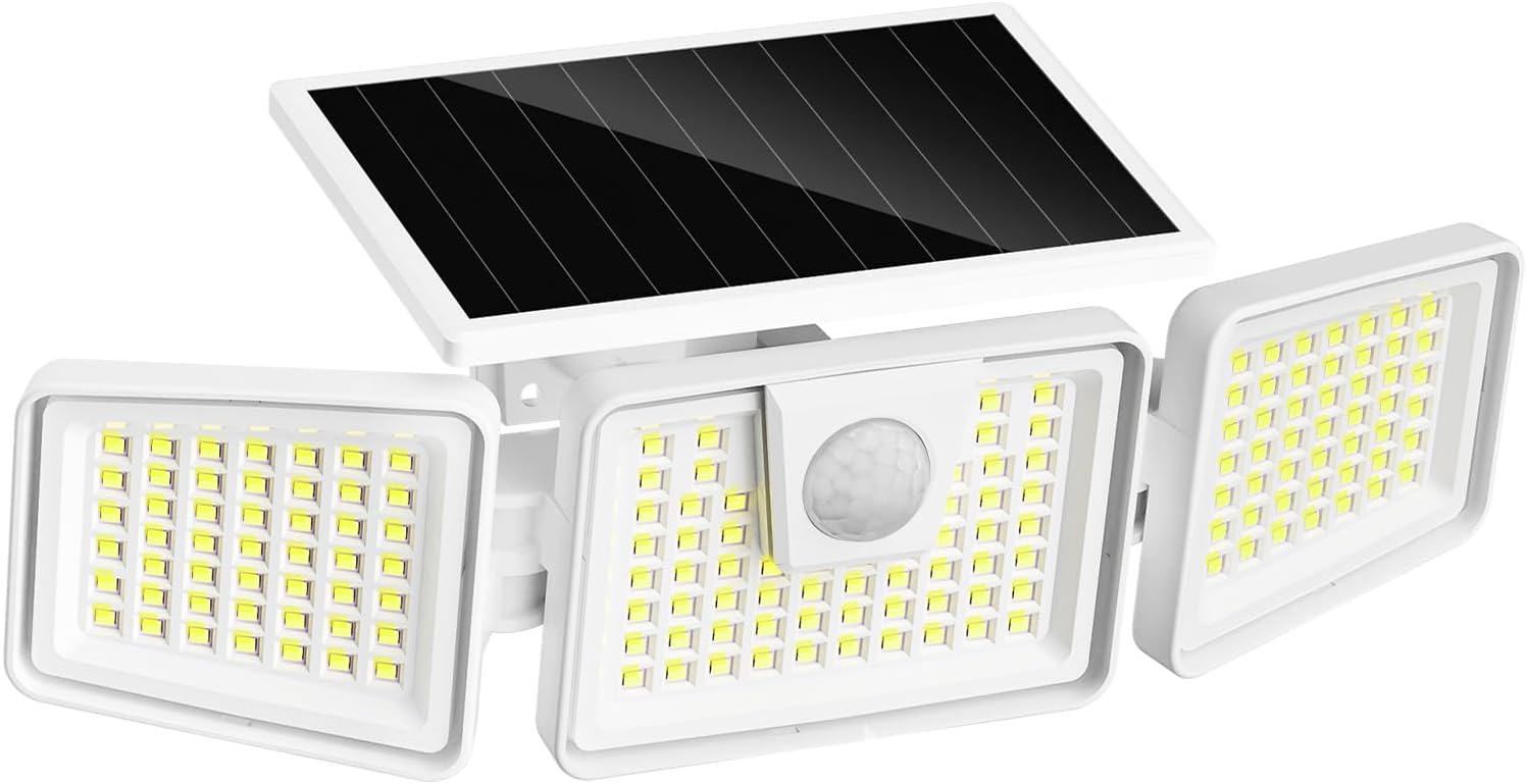 INCX Solar Lights Outdoor, 3000LM Motion Sensor Outdoor Lights, 2PCS, White