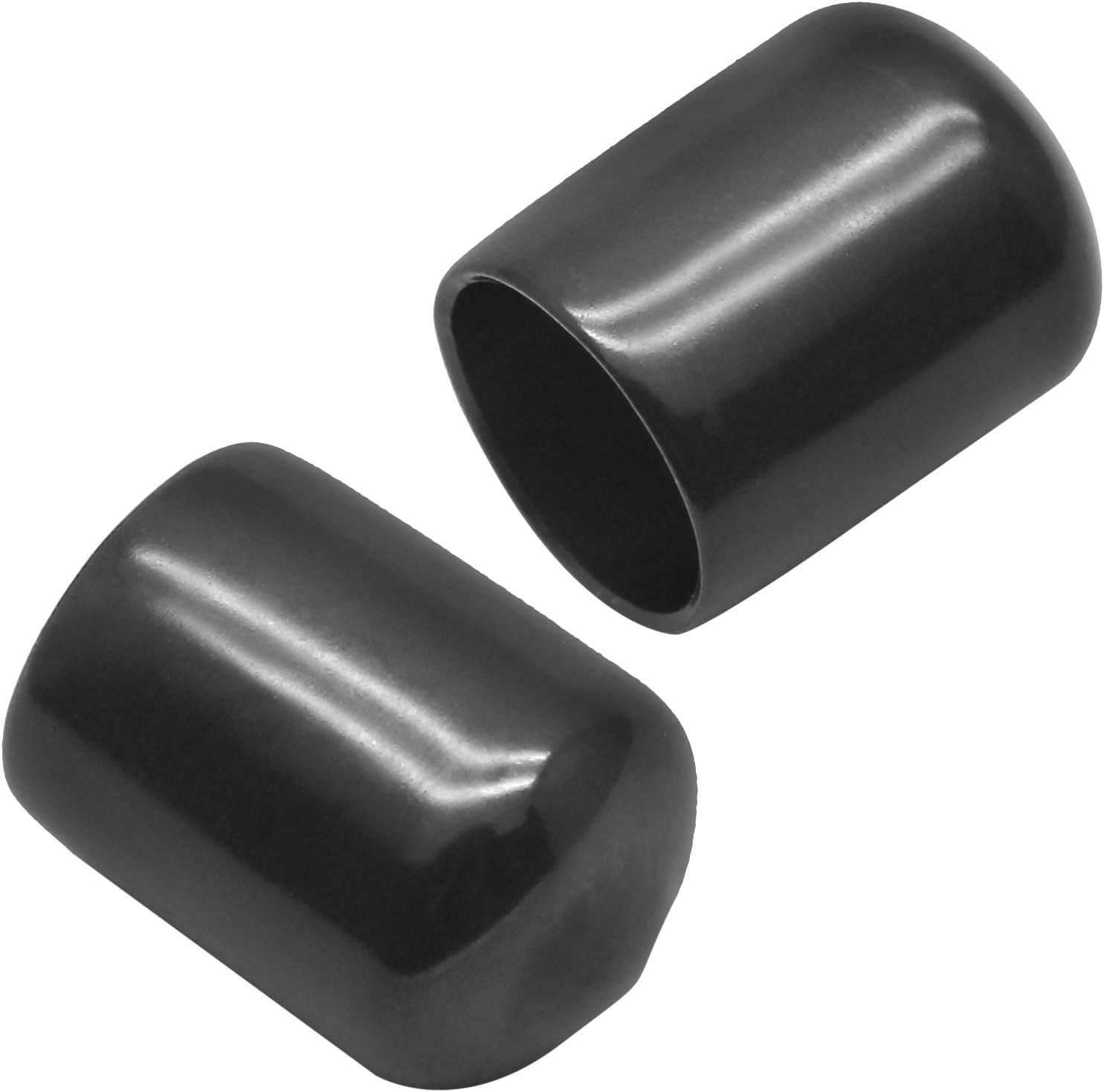 Bonsicoky 12Pcs Round Rubber End Caps 5/8" (16mm) ID, Black