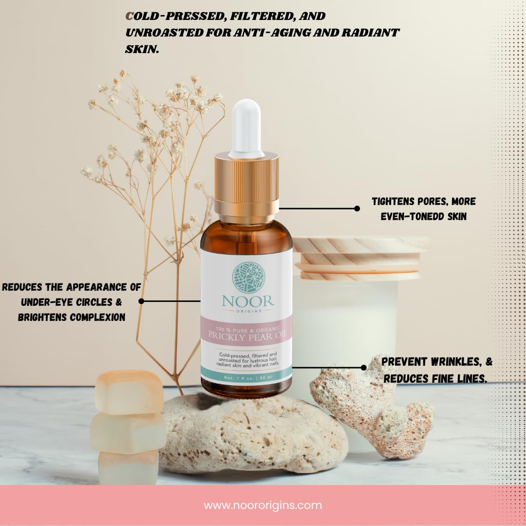 Prickly Pear Seed Oil 1 oz 100% Pure Cold Pressed Extra Penetrating Oil for Hair, Skin and Nails - Treats Fine Lines, Wrinkles, Acne