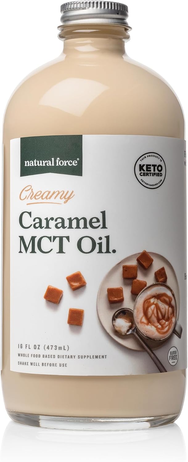 Natural Force Creamy Vanilla MCT Oil – Non Dairy, Keto Certified, Emulsified MCTs for Low-Carb, Ketogenic Coffee, Smoothies
