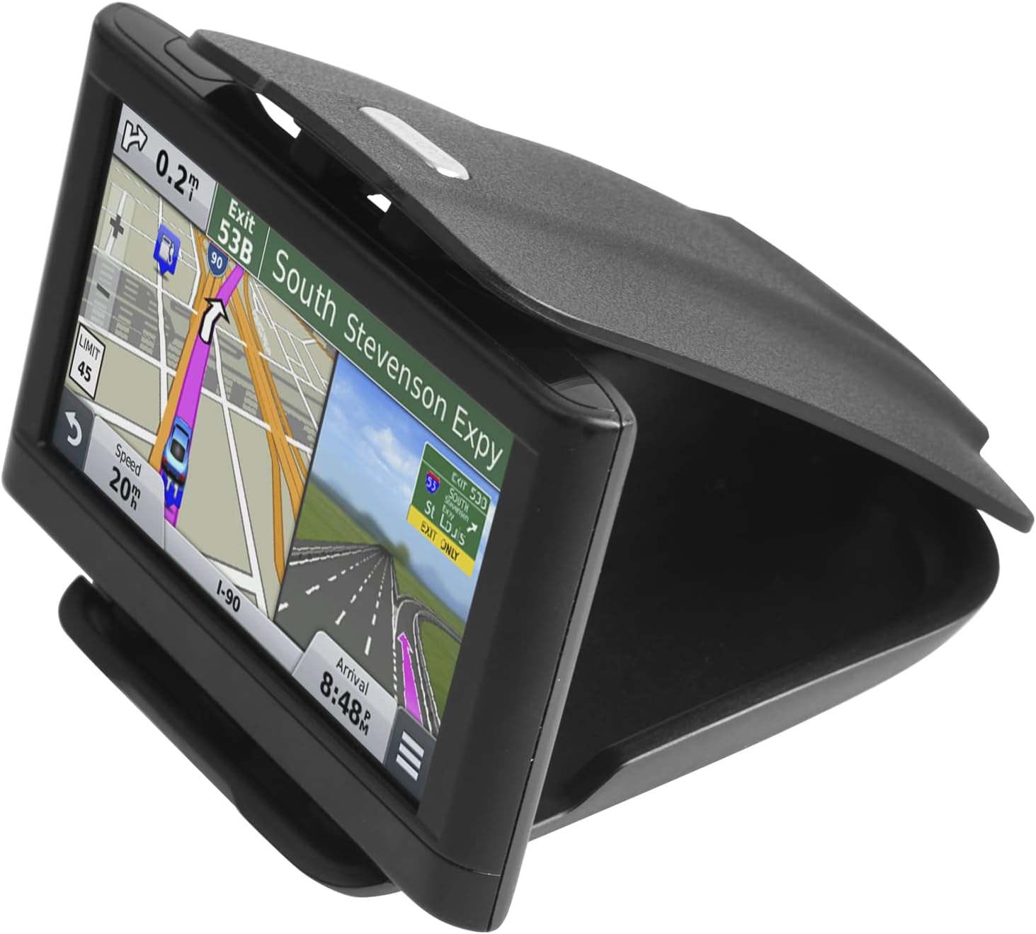 GPS Dash Mount [Matte Black Dock] for Garmin Nuvi Drive Dezl, Tomtom | 2-In-1 GPS Holder for Car