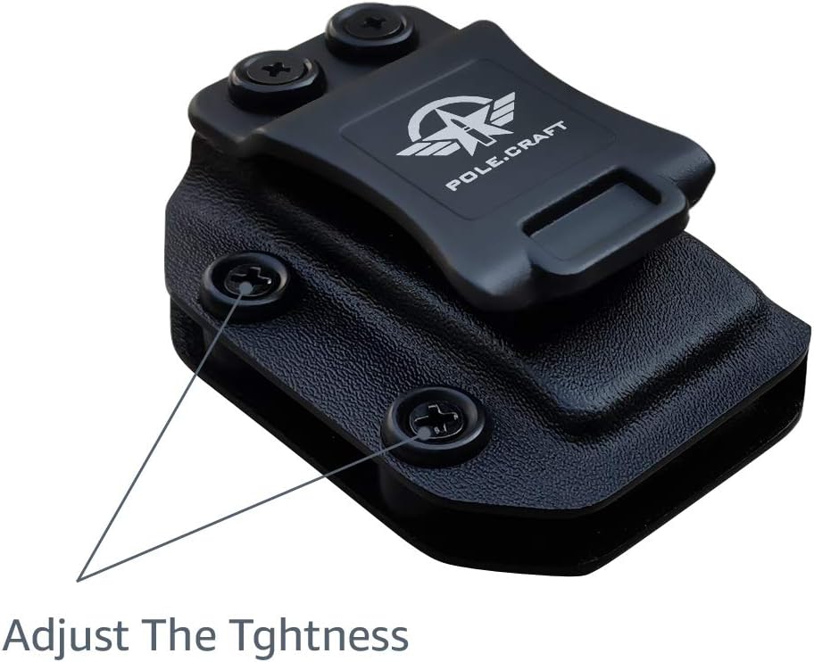POLE.CRAFT IWB/OWB Magazine Holster Kydex - Mag Carrier Fits: 9mm .40 Double Stack / 9mm .40 Single Stack - P365 1911 Glock 19 19X 17 26 27 28 43 22