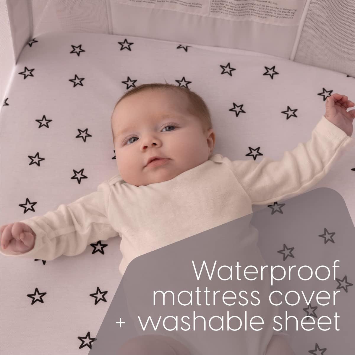 Milliard Baby Bedside Bassinet Sleeper, Bassinet for Newborn with Plush Mattress, Mesh Breathable, Adjustable Side Sleeper Portable Crib for Infant