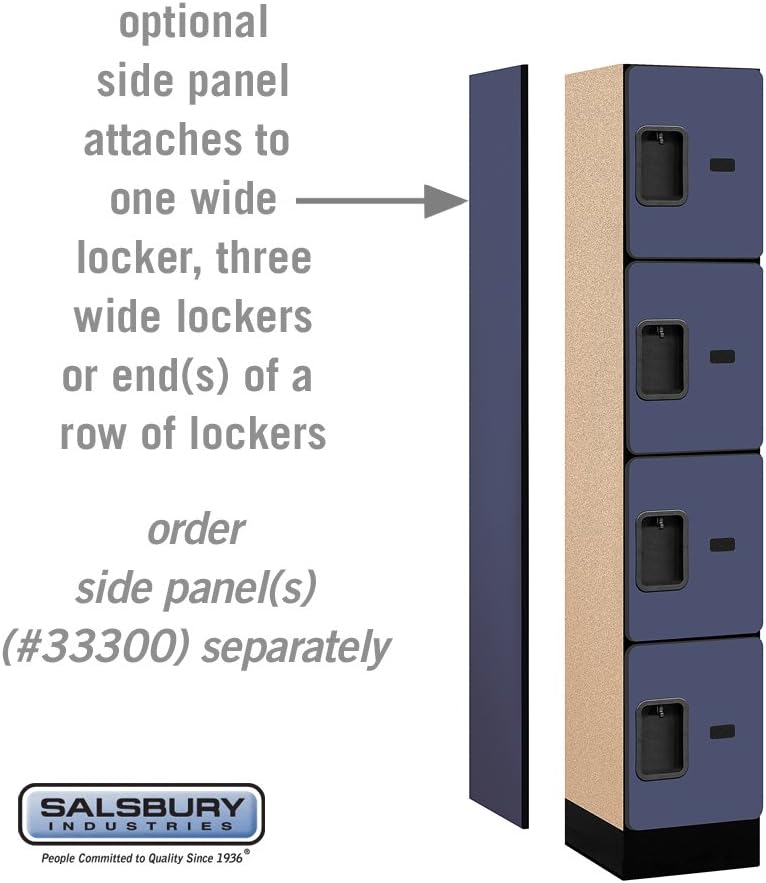 Salsbury Industries Four Tier Designer Wood Locker, Mahogany, 6' 3" x 18"