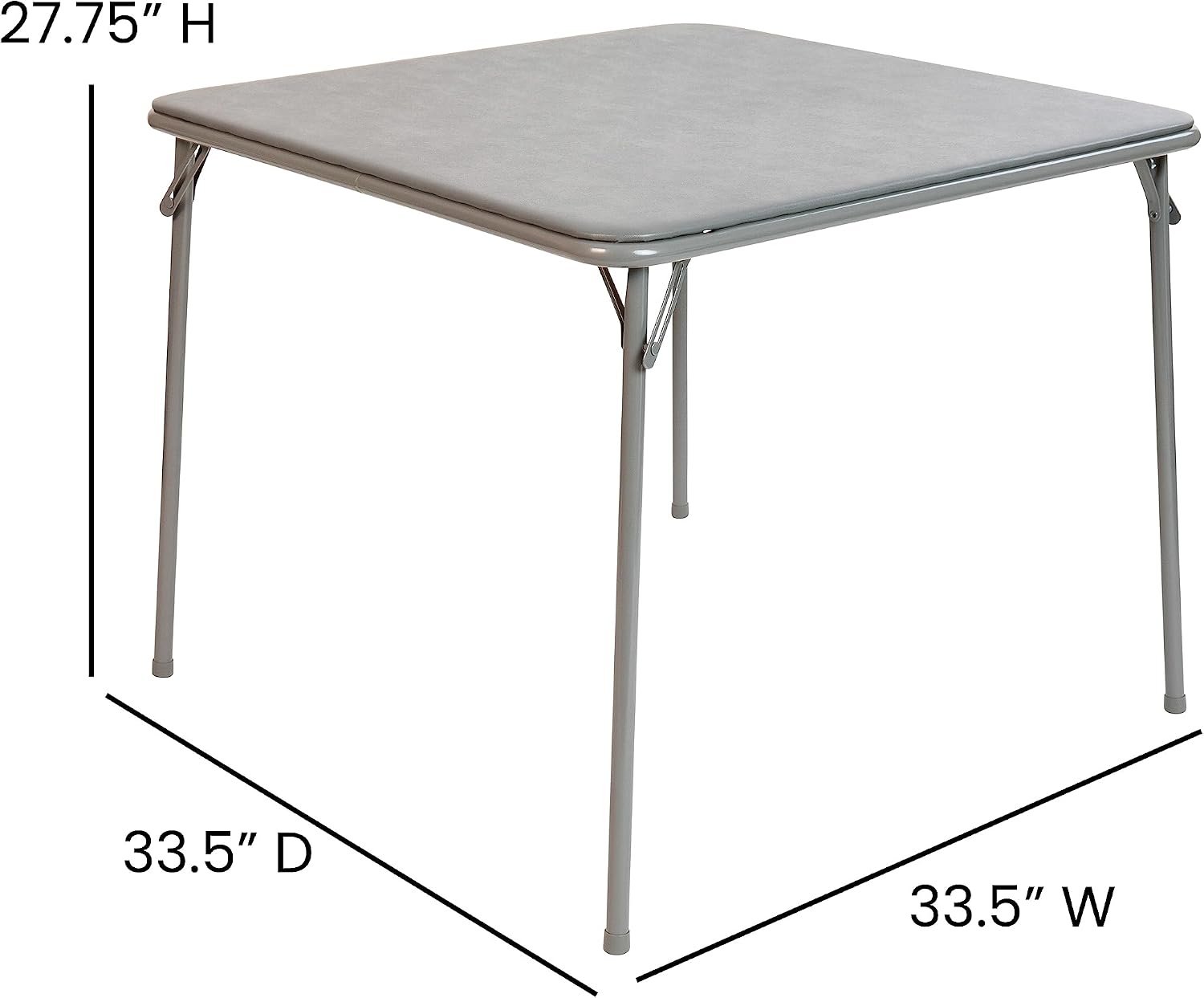 Flash Furniture Madelyn 33.5" Square Folding Multipurpose Card Table with Padded Vinyl Top, Portable Folding Game Table for 4 Players, Black