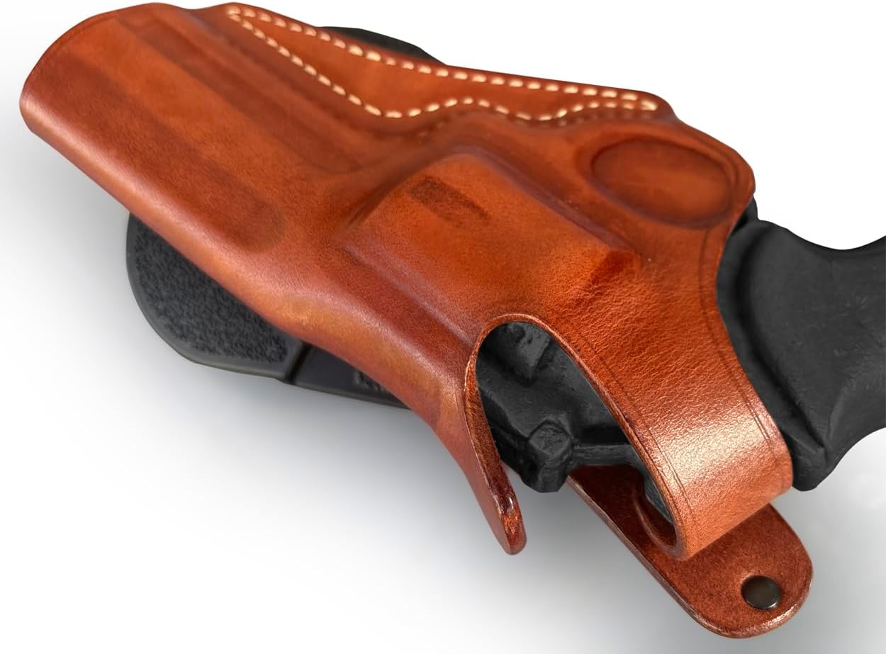Masc Premium Leather OWB Paddle Holster for with Thumb Break Fits, GP-100 4.2-inch, Brown #1033#