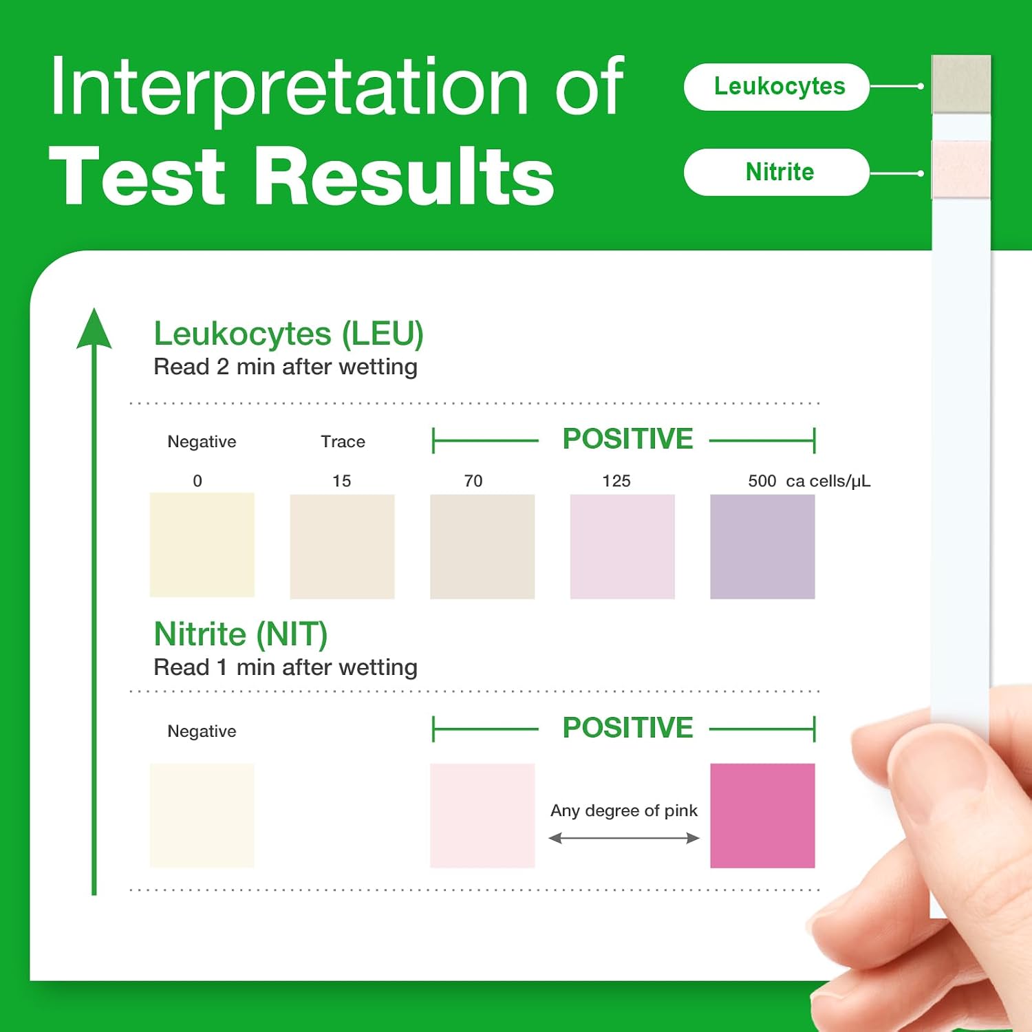 Easy@Home Urinary Tract Infection Test Strips 50 Individual Pack, Urine Test Strips for UTI Infections, Urinalysis Kit