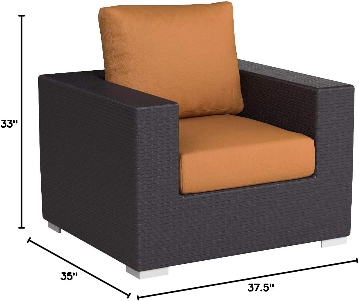 Modway Convene Wicker Rattan Outdoor Patio Loveseat in Espresso White