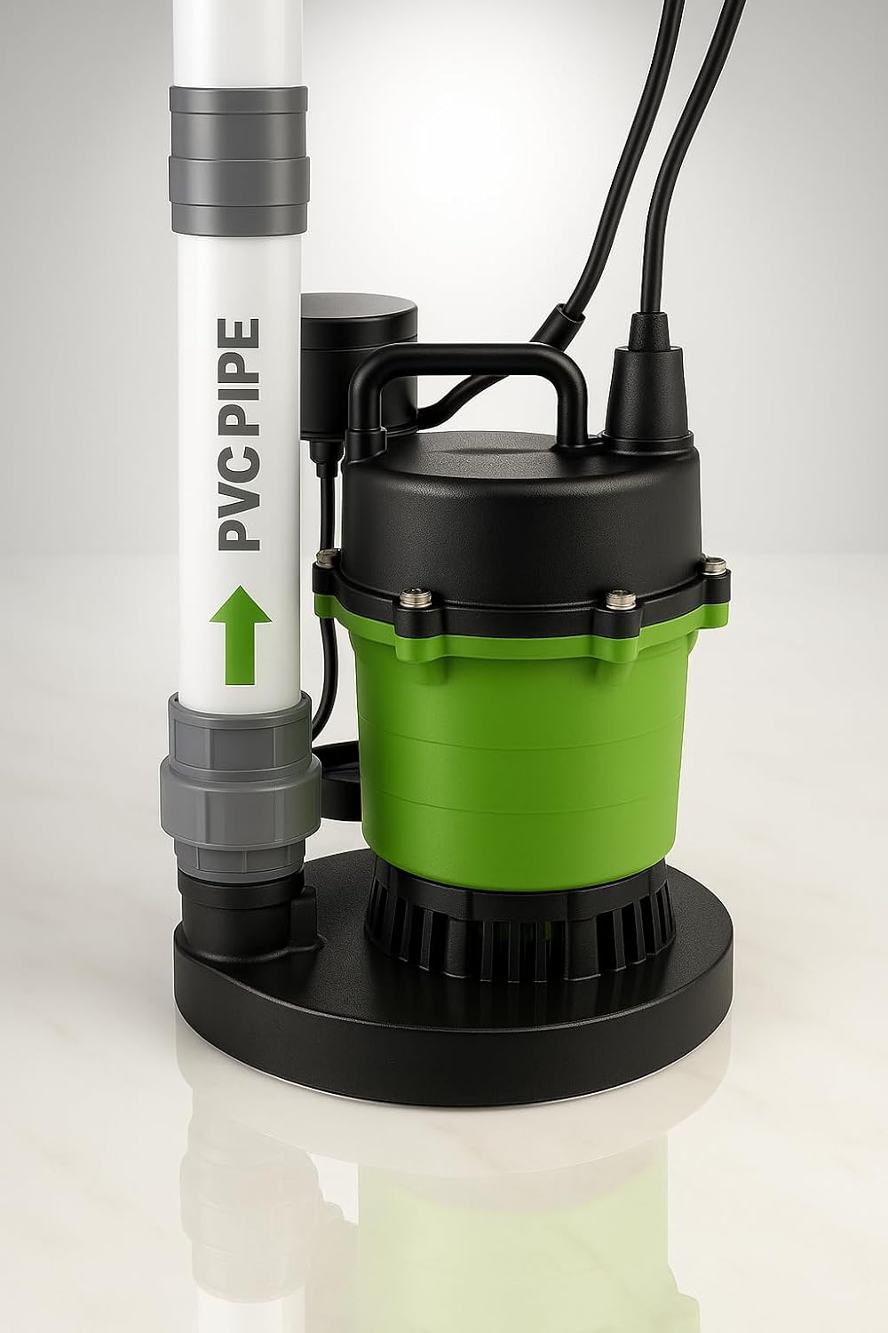 1/3 HP Submersible Sump Pump with Vertical Float Switch, 3400 GPH Max Flow, 25 ft. Head Lift, 120V PSC Motor, Cast Metal & Thermoplastic Housing