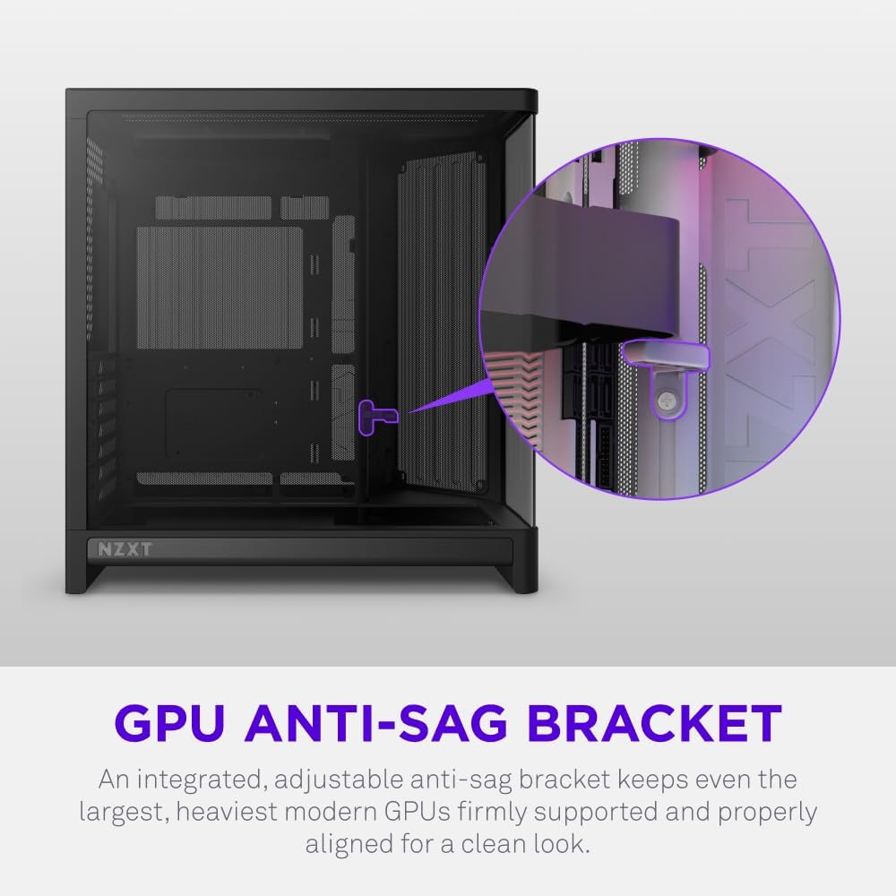 NZXT H6 - Compact Dual-Chamber ATX PC Case - White | Dual-chamber ATX case supporting up to 10 120mm fans and 360mm radiators, with back-connect motherboard compatibility.