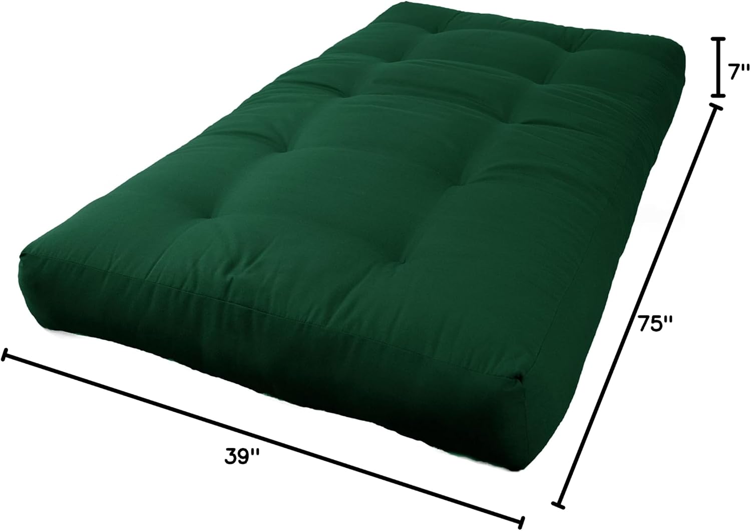 Blazing Needles Renewal 7" Twill Futon Mattress, Full, Aqua Blue