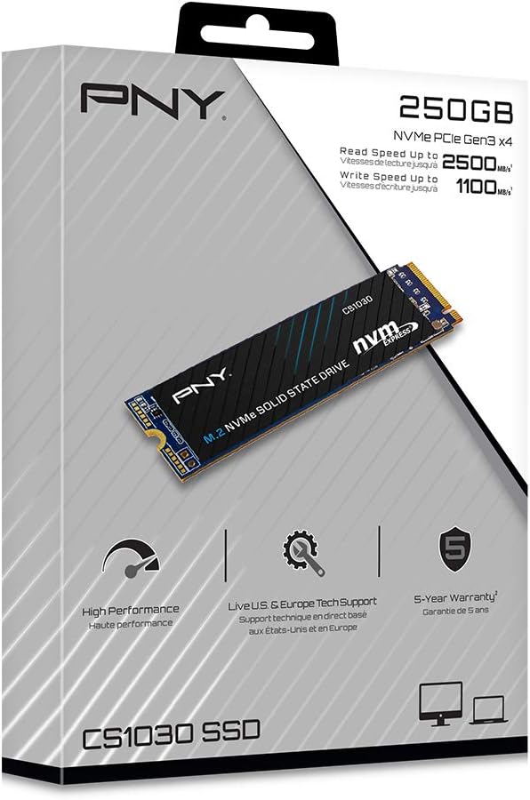 PNY CS1030 1TB PCIe Gen3 x4 NVMe M.2 2280 Internal SSD