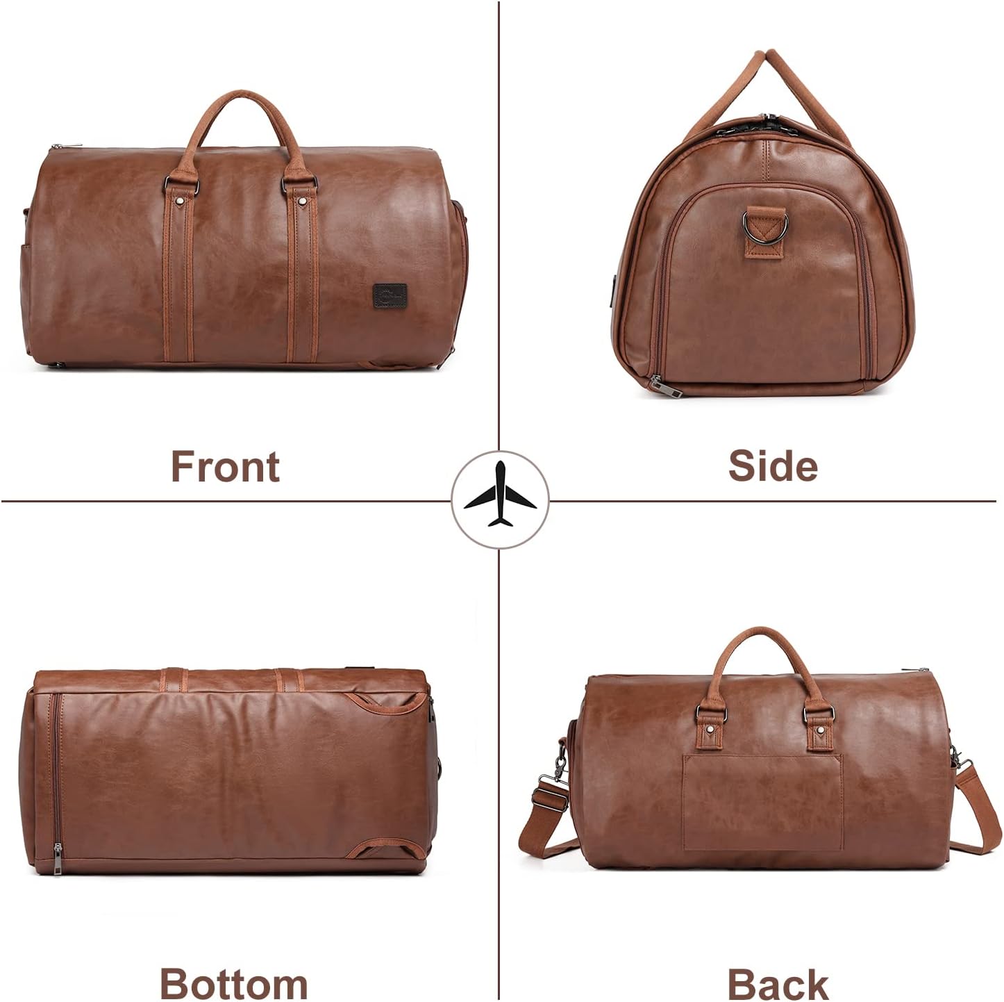 seyfocnia Convertible Travel Garment Bag,Carry on Garment Duffel Bag for Men Women - 2 in 1 Hanging Suitcase Suit Business Travel Bag
