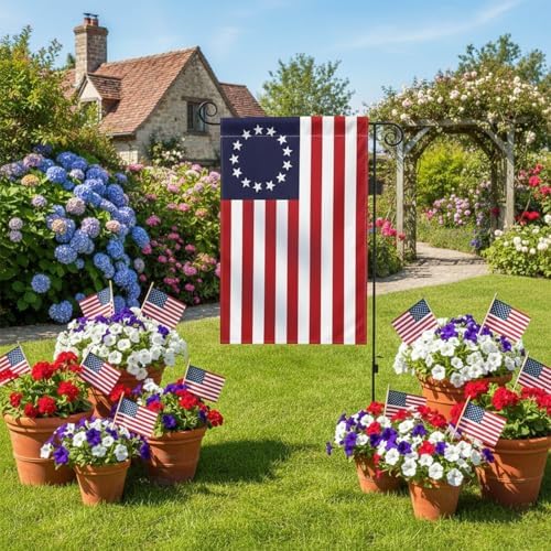 American Flag USA Garden Flag 12 x 18 - Patriotic Double Sided Small Flags for Yard