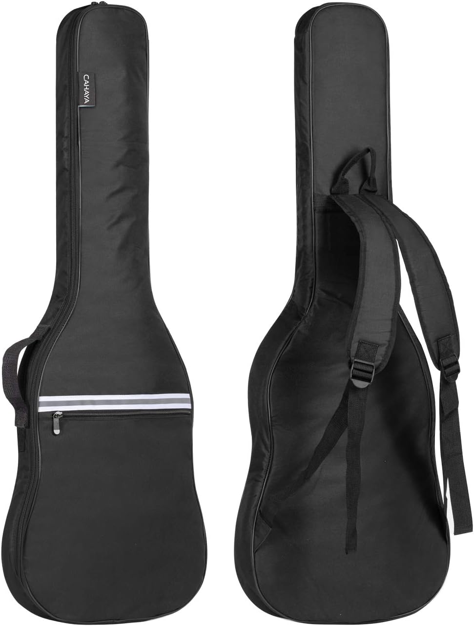 CAHAYA Electric Guitar Bag Gig Bag 6mm Padding Padded Backpack with Reflective Bands Soft Guitar Case Black CY0225