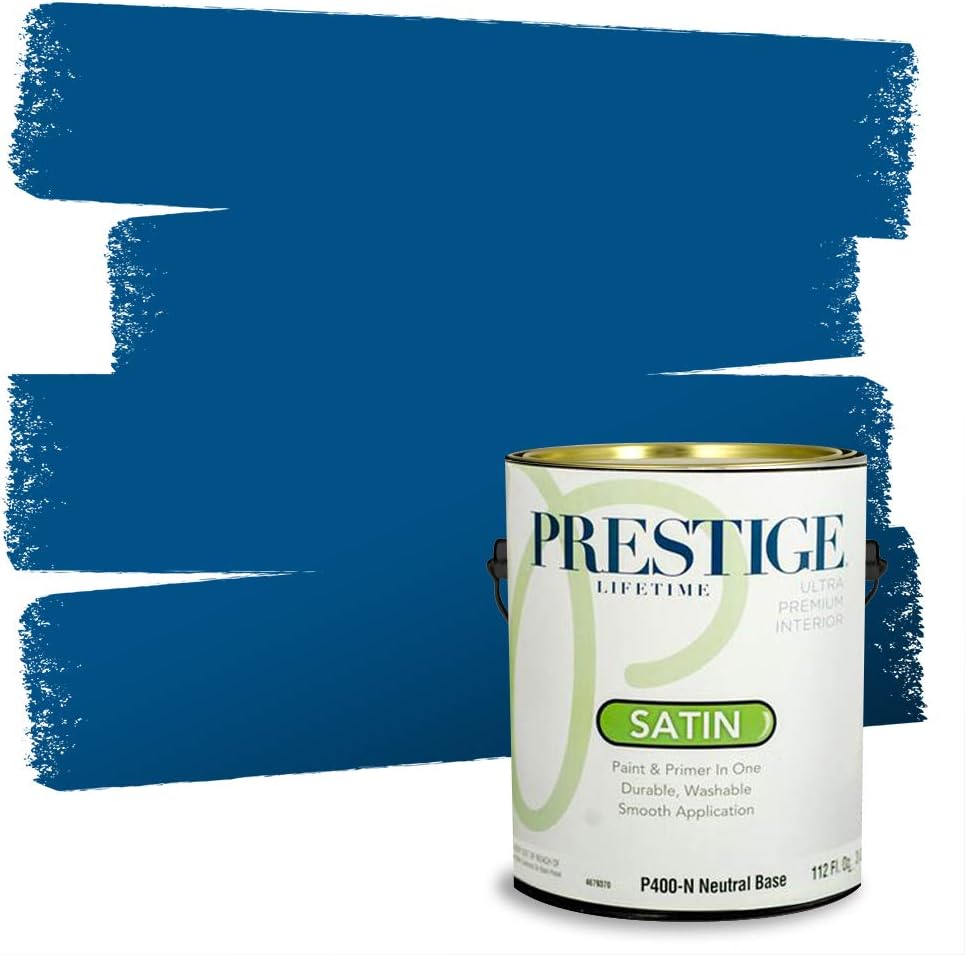 PRESTIGE Paints Exterior Paint and Primer In One, 1-Gallon, Satin, Comparable Match of Sherwin Williams* Blueblood*