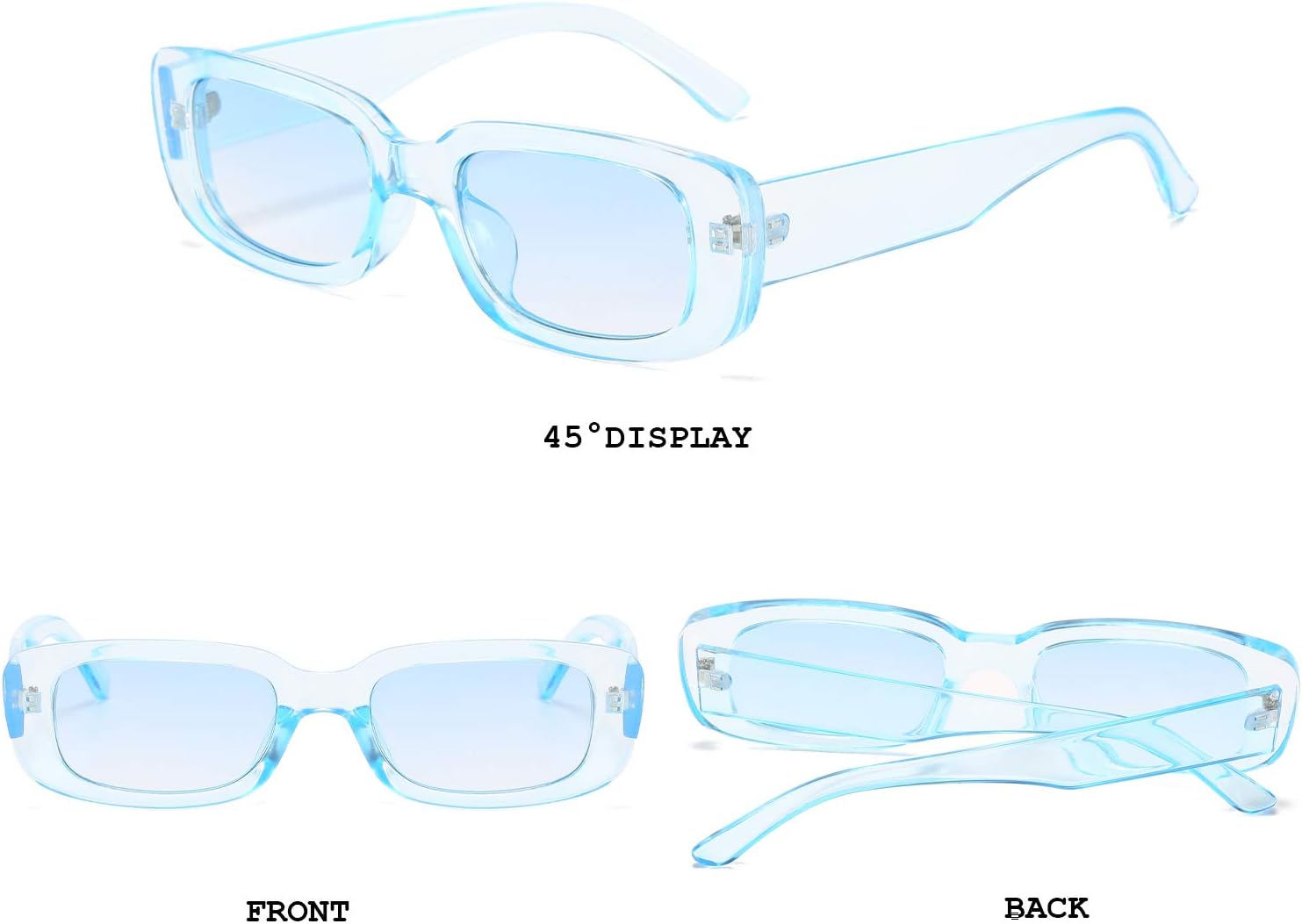 BUTABY Rectangle Sunglasses for Women Retro Driving Glasses 90’s Vintage Fashion Narrow Square Frame UV400 Protection