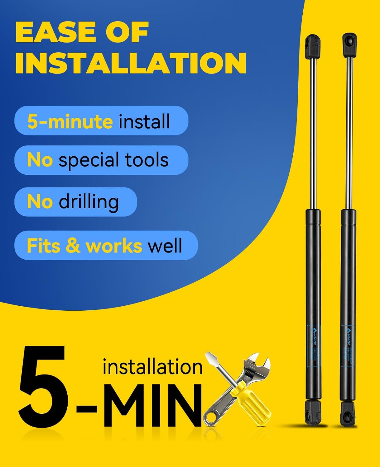 ARANA C16-11028 12 inch 40lb Gas Struts for Weatherguard Tool Box, 2PCS