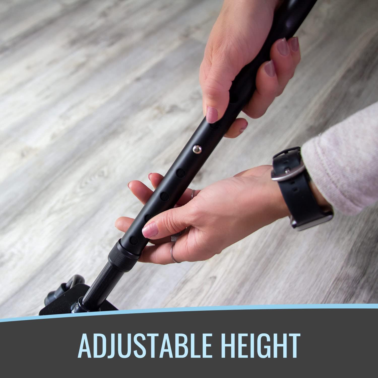 HealthSmart Quad Walking Cane, Sit To Stand Walker, Adjustable Canes for Men, Canes for Women, FSA HSA Eligible with Quad Base, Foam Handles Quad Cane