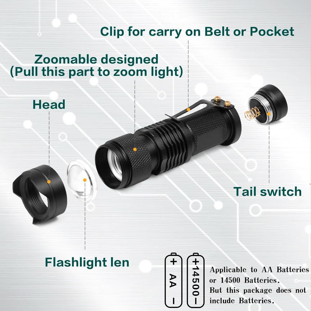 4 Pack Red Light Flashlight, 3 Modes Red LDE Red Flashlight for Astronomy, Night Observation and Outdoor Activities