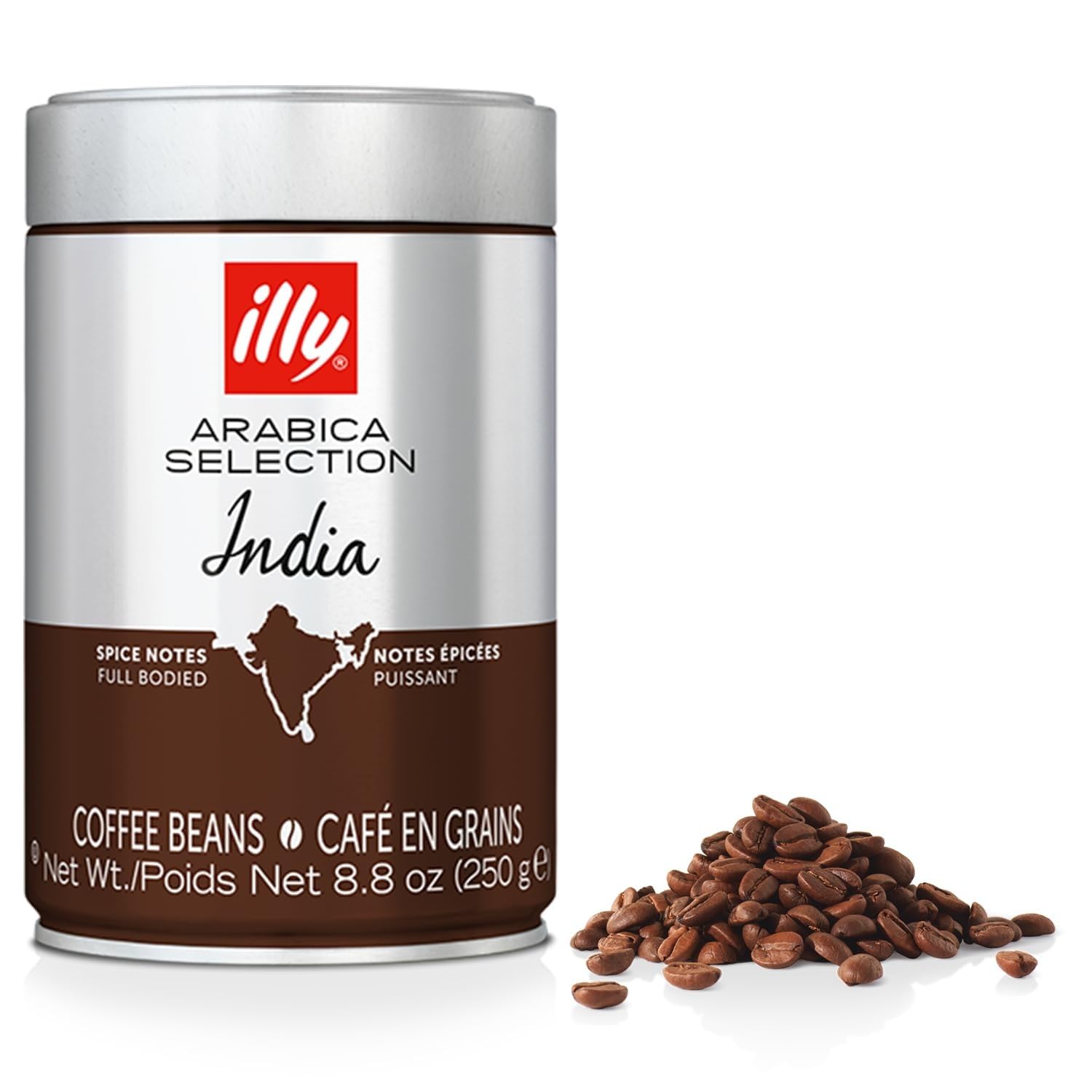 Illy Classico Whole Bean Coffee, Medium Roast, Classic Roast With Notes Of Caramel, Orange Blossom And Jasmine, 100% Arabica Coffee, No Preservatives, 8.8 Ounce Can (Pack Of 1)
