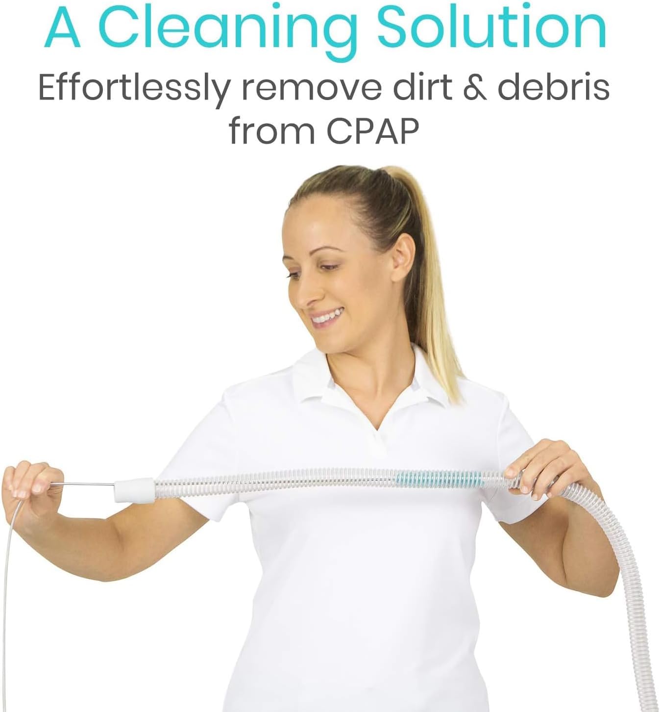 Universal CPAP Tube and Mask Cleaning Brush - Stainless Steel Cleaner for CPAP Hoses and Mask - Wire Bristle Solution - Portable