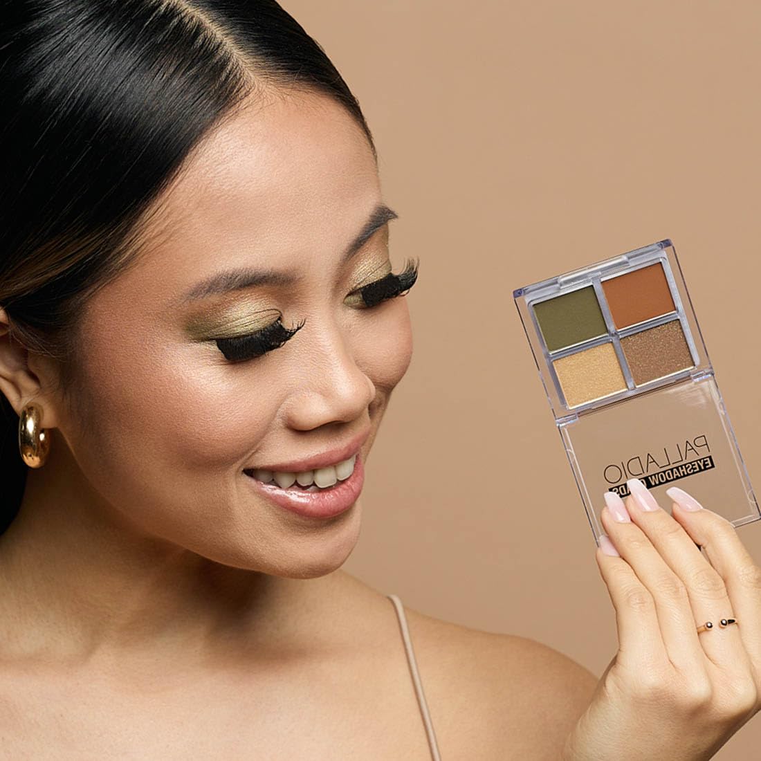 Palladio Eyeshadow Quads, Velvety Pigmented Blendable Matte, Metallic and Shimmer Finishes, Creamy Formula, Four Way Quad Eye Shadow Palette, Talc-Free (Ballerina)