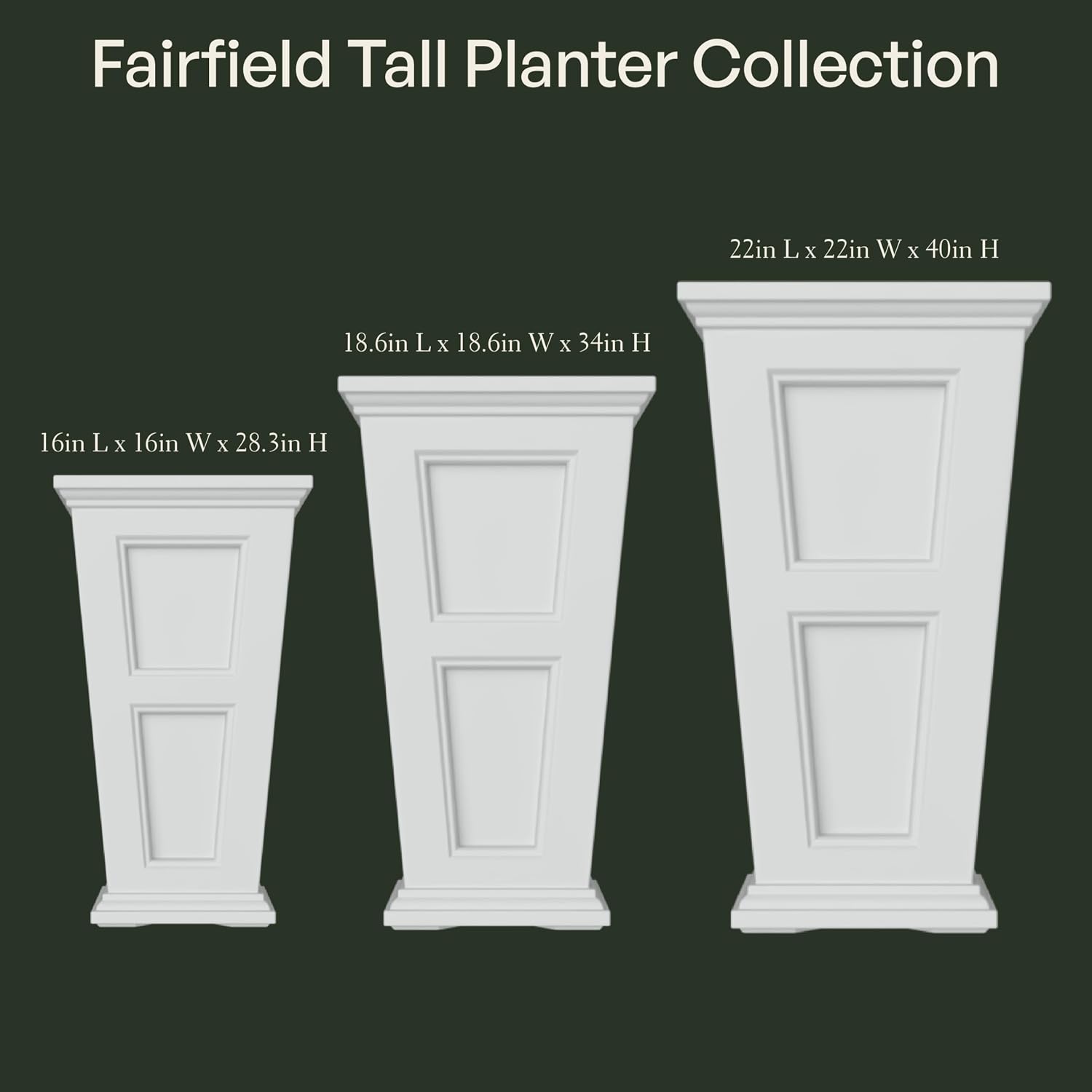 Mayne Fairfield 28in Self-Watering Tall Square Planter, Black | Self-watering, All season, Fade resistant, Reversible planting shelf, 15-year warranty
