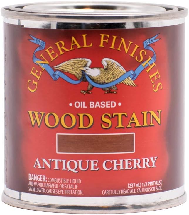 General Finishes Oil Based Penetrating Wood Stain, 1/2 Pint, American Walnut