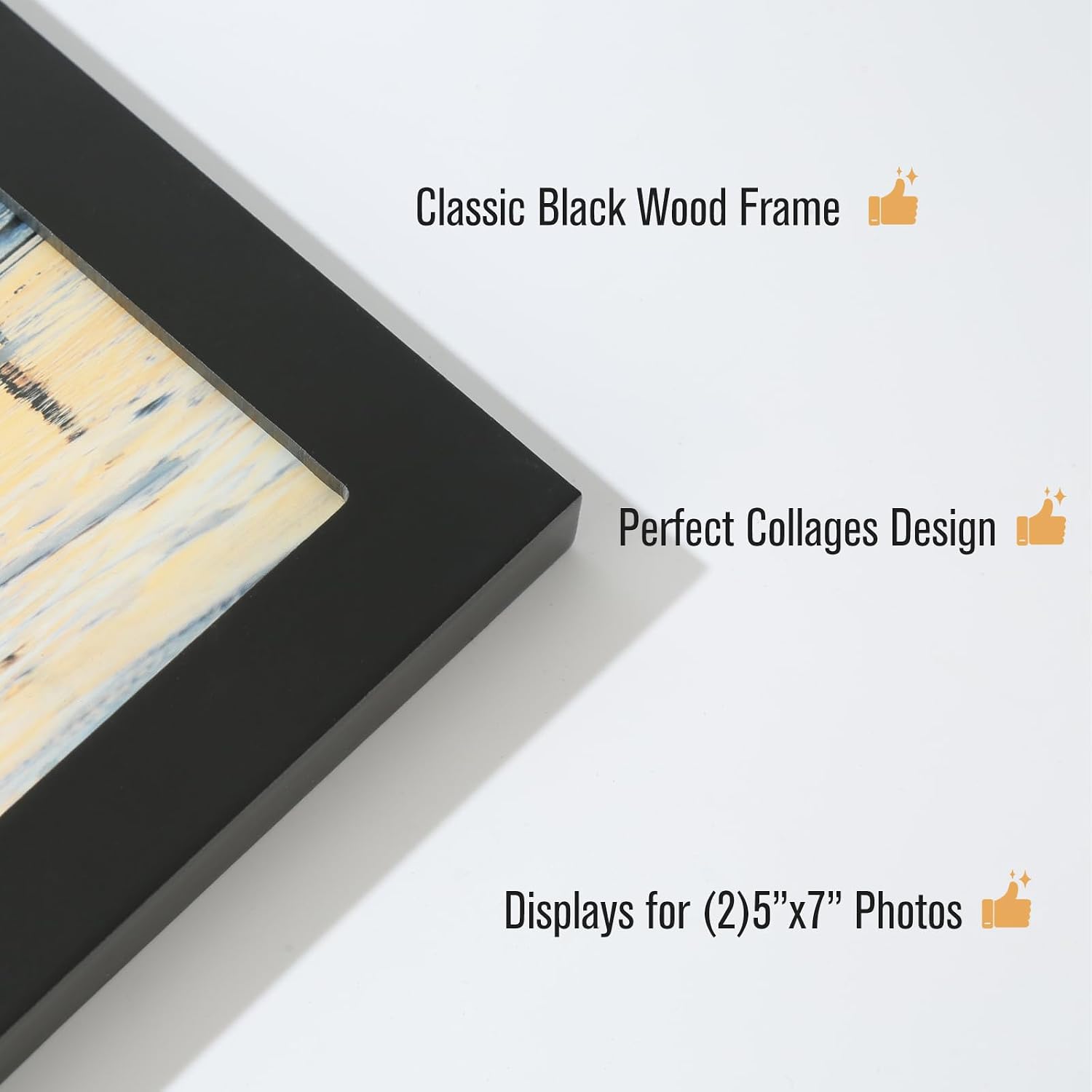 4x6 5-Opening Collage Picture Frame Black Wood