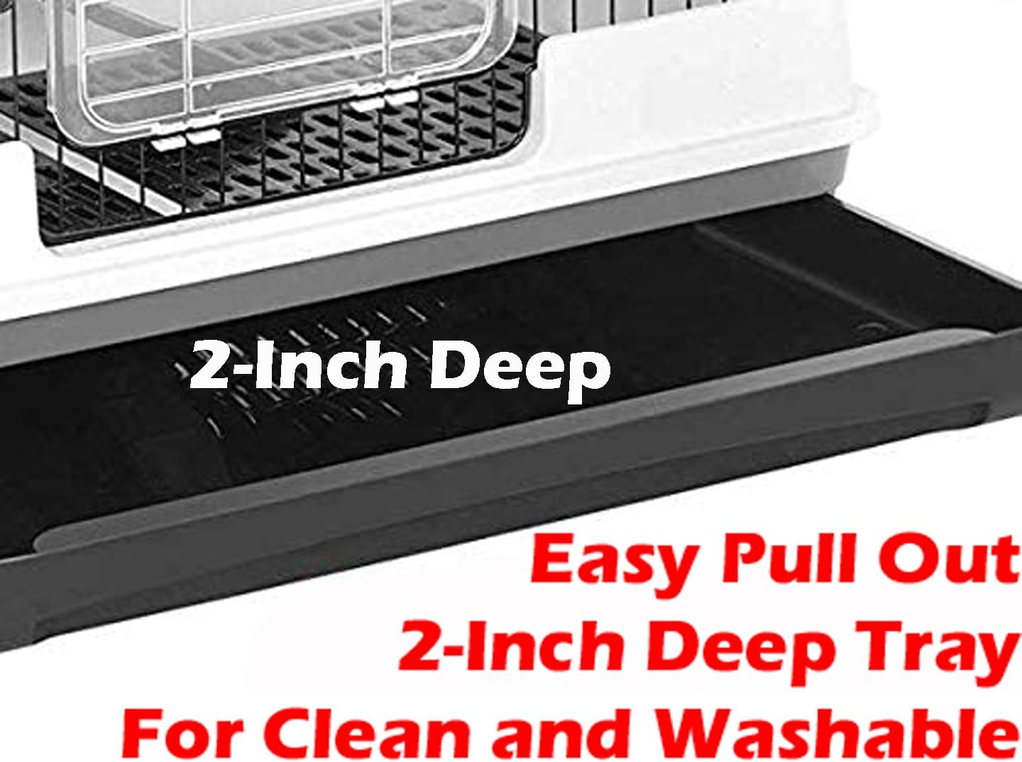 Mcage Extra Large Cage for Guinea Pig, Black, 32"L x 21"W x 28"H, Roomy, Easy to Clean, Anti-slip Step Ramp, Safety Lockable Casters, No Tools Needed