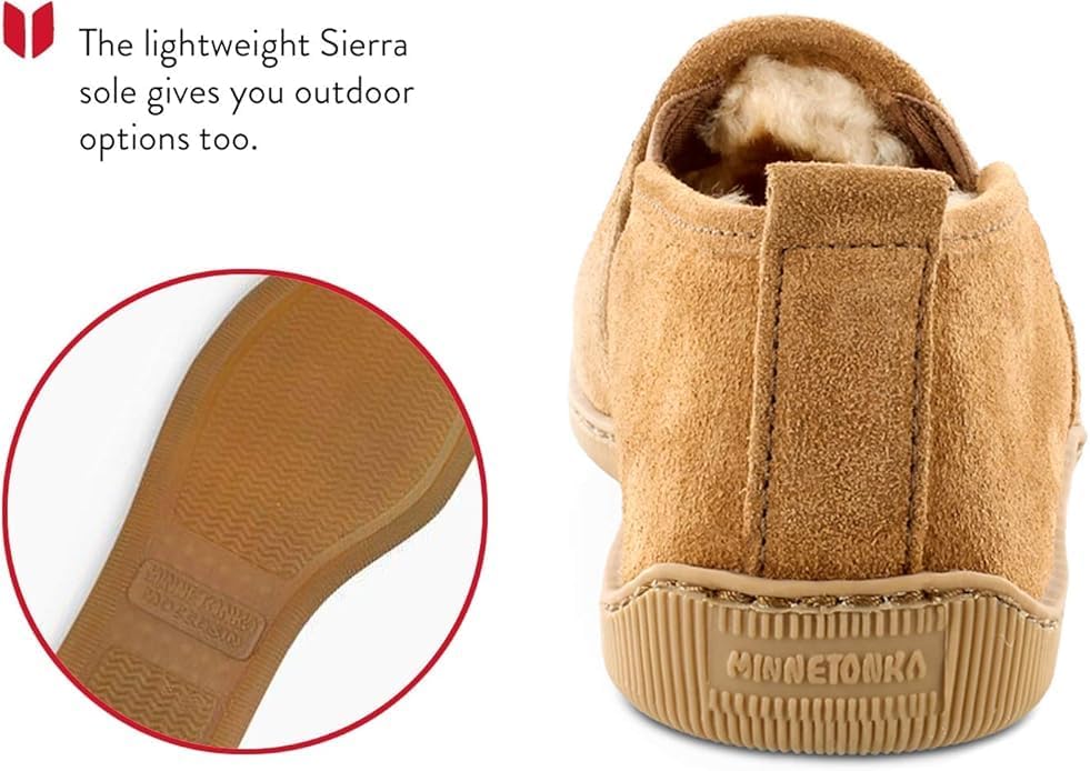 Minnetonka Men's Twin Gore Sheepskin Slippers