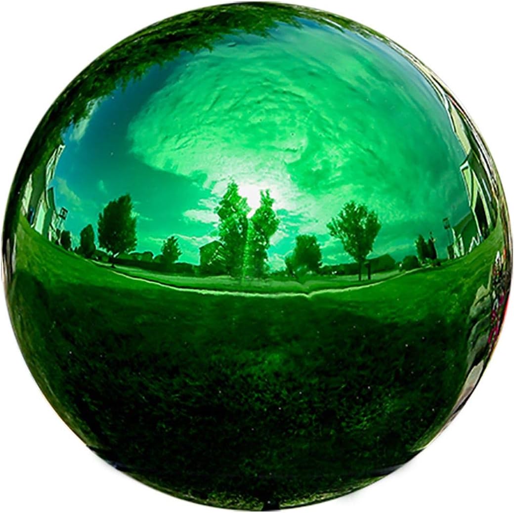 Lily's Home 12 Inch Stainless Steel Gazing Globe Mirror Ball, Colorful and Shiny Addition to Any Garden or Home, Ideal As a Housewarming Gift, Silver