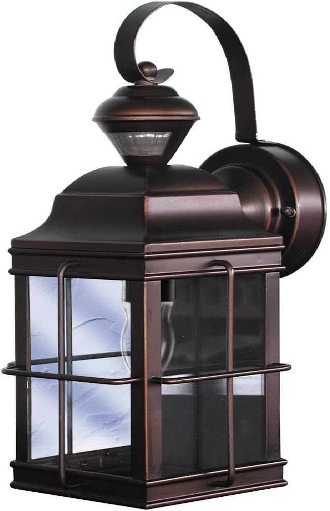 Globe Electric HZ-4144-AZ Dual Brite Dimmable Motion Activated Decorative Light, 120 Vac, 100 W, 60 Hz, 30 Ft, 150 Deg, Antique Bronze