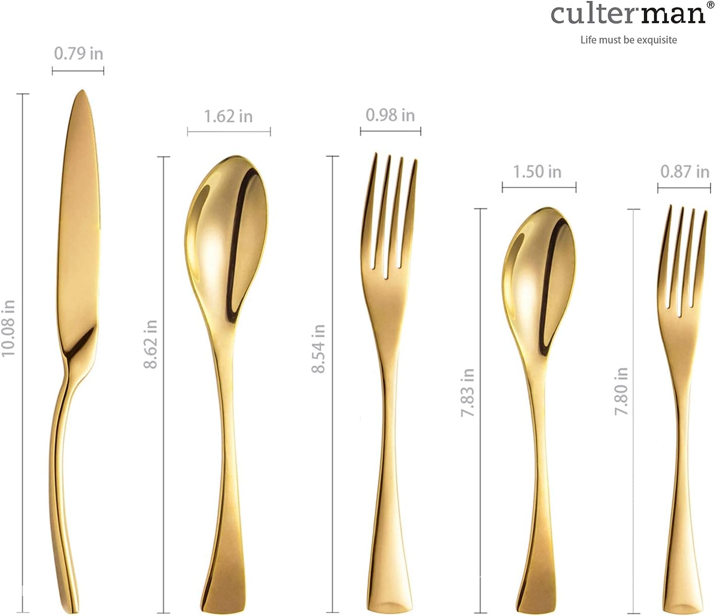 Rainbow Silverware Flatware Cutlery Set,Include Knife Fork Spoon, Dishwasher Safe (color 20 Pieces Flatware Sets)