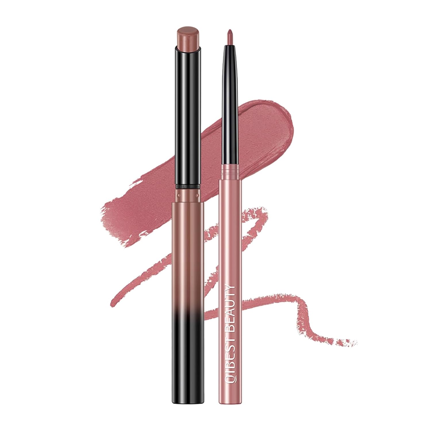 QiBest 7Pcs Matte Liquid Lipstick + 1Pcs Lip Plumper Makeup Set Kit, Pigmented Long Lasting Lip Gloss Set