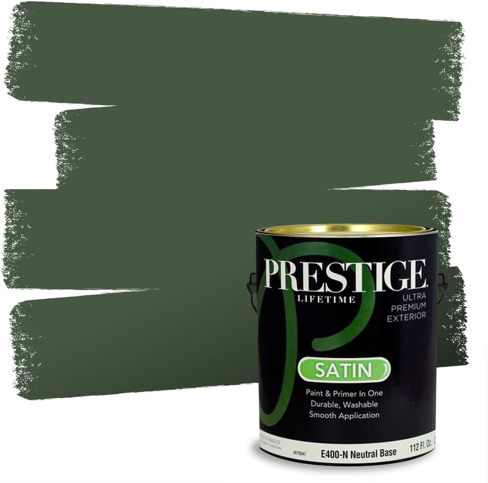PRESTIGE Paints Exterior Paint and Primer In One, 1-Gallon, Semi-Gloss, Comparable Match of Sherwin Williams* Shamrock*