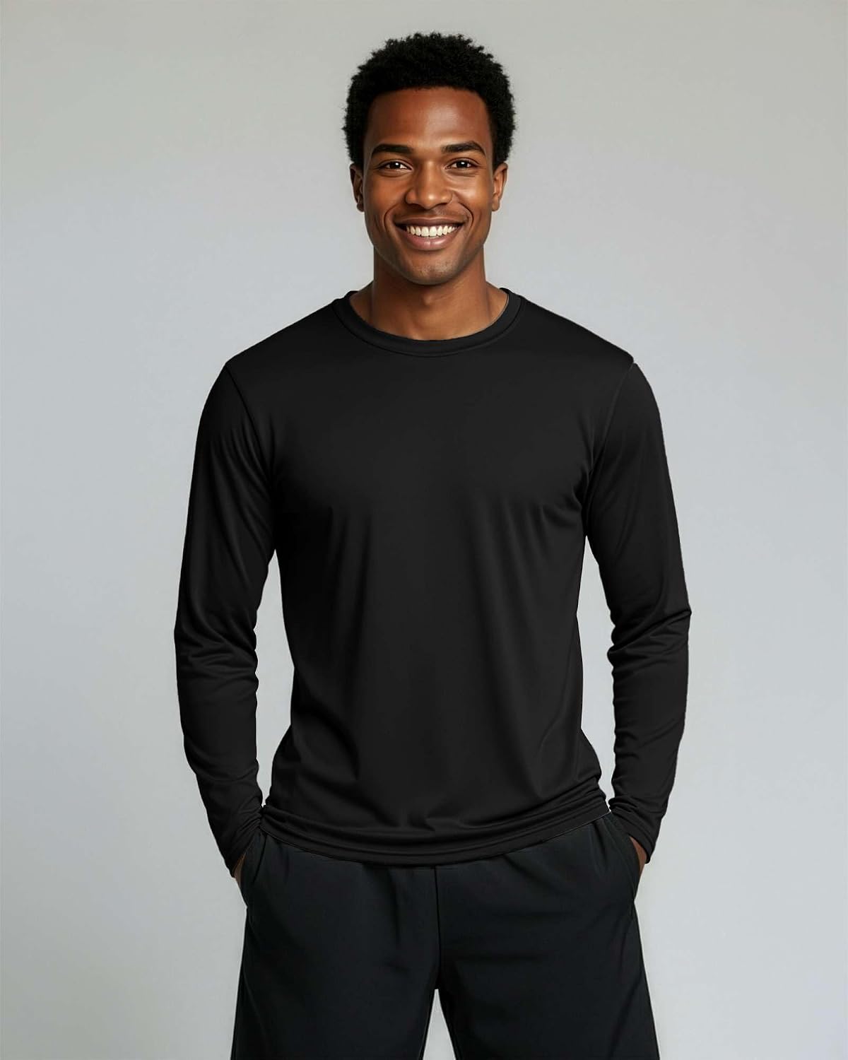 4 Pack Men's Dry Fit Long Sleeve Workout Shirts Gym Athletic Tee Fishing