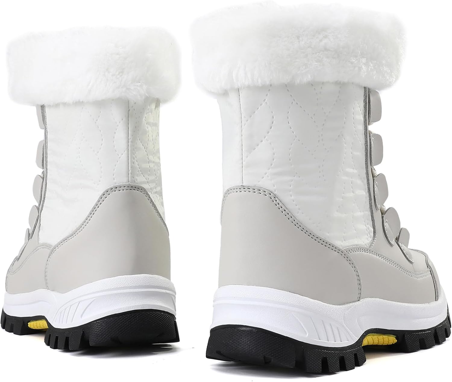 COOJOY Womens Waterproof Winter Snow Boots Warm Shoes Furry Mid Calf Lightweight Walking Hiking Booties