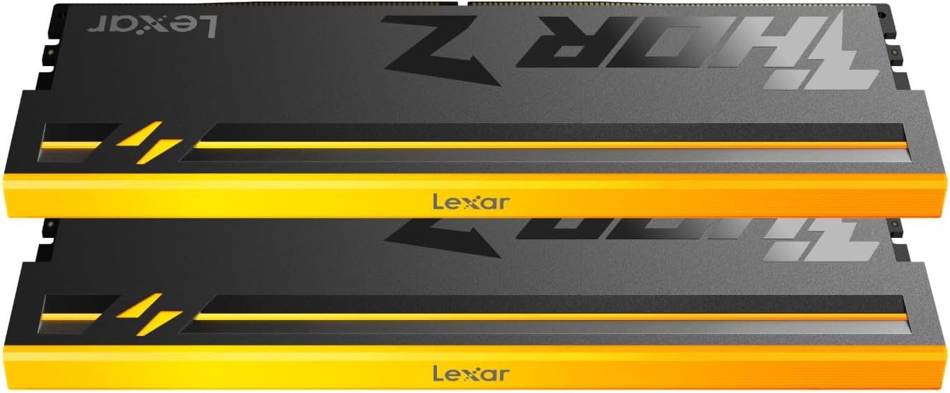 Lexar Thor Z RGB DDR5 RAM 32GB Kit (2x16GB) 6000MHz CL38 DRAM 288-Pin UDIMM | Supports Intel XMP 3.0 & AMD EXPO On-die ECC, PMIC, 1.35V High-Performance PC Computer Memory for Gaming, AI