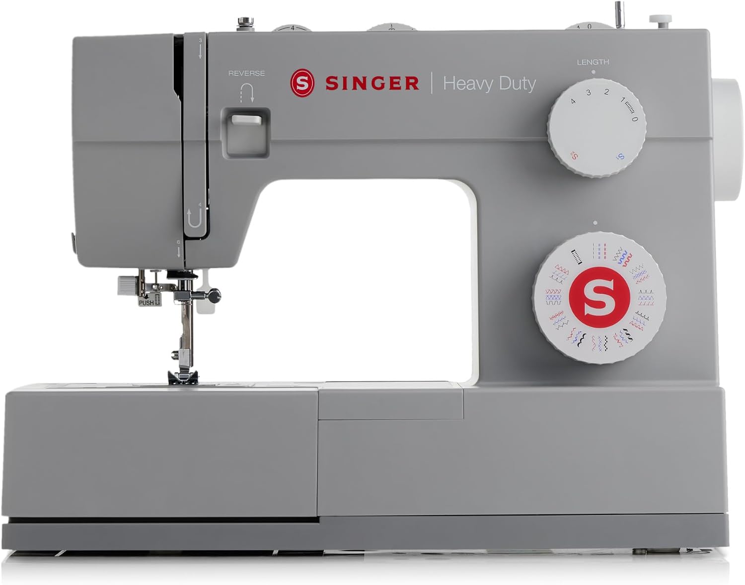 SINGER® Heavy Duty 4452 (Grey) High Speed Sewing Machine + Accessories | 32 Built-In Stitches Deliver 110 Stitch Applications | 50% More Power for Thick Fabrics, 1100 Stitches/Min, 1-Step Buttonhole | Accessories, 32 Built-In Stitches Deliver 110 Stitch…