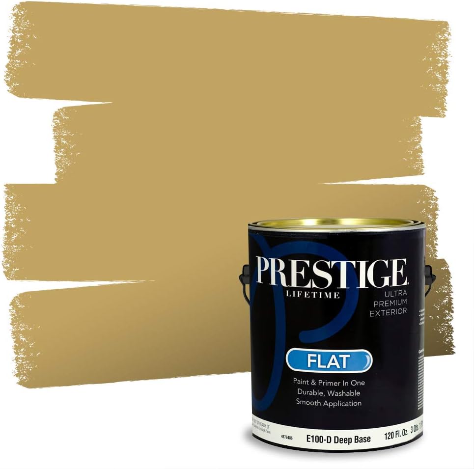 PRESTIGE Paints Exterior Paint and Primer In One, 1-Gallon, Satin, Comparable Match of Sherwin Williams* Cachet Cream*