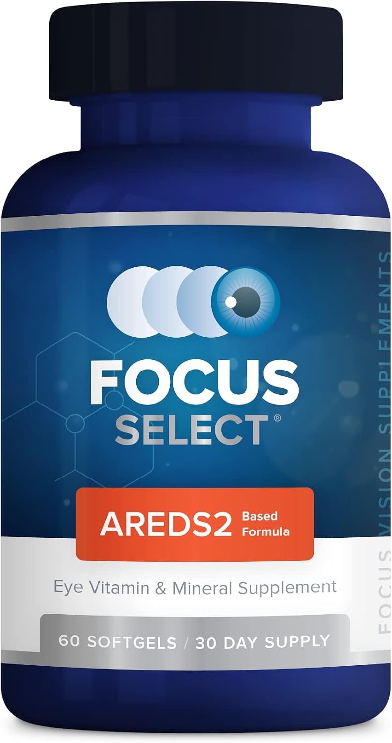 Focus Select AREDS2-Based Eye Vitamin Supplement with Low-Zinc, 180 Count | Lutein and zeaxanthin vision supplement for macular support, doctor-developed, safe for smokers, made in USA, 90-day supply