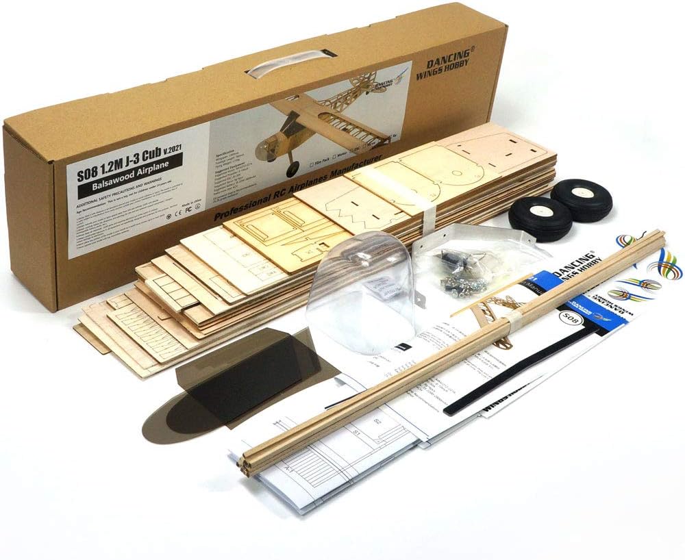 Viloga RC Balsa Airplane Kit Piper Cub J3, Laser Cut 46" Wooden Model Airplanes Kits to Build for Adults