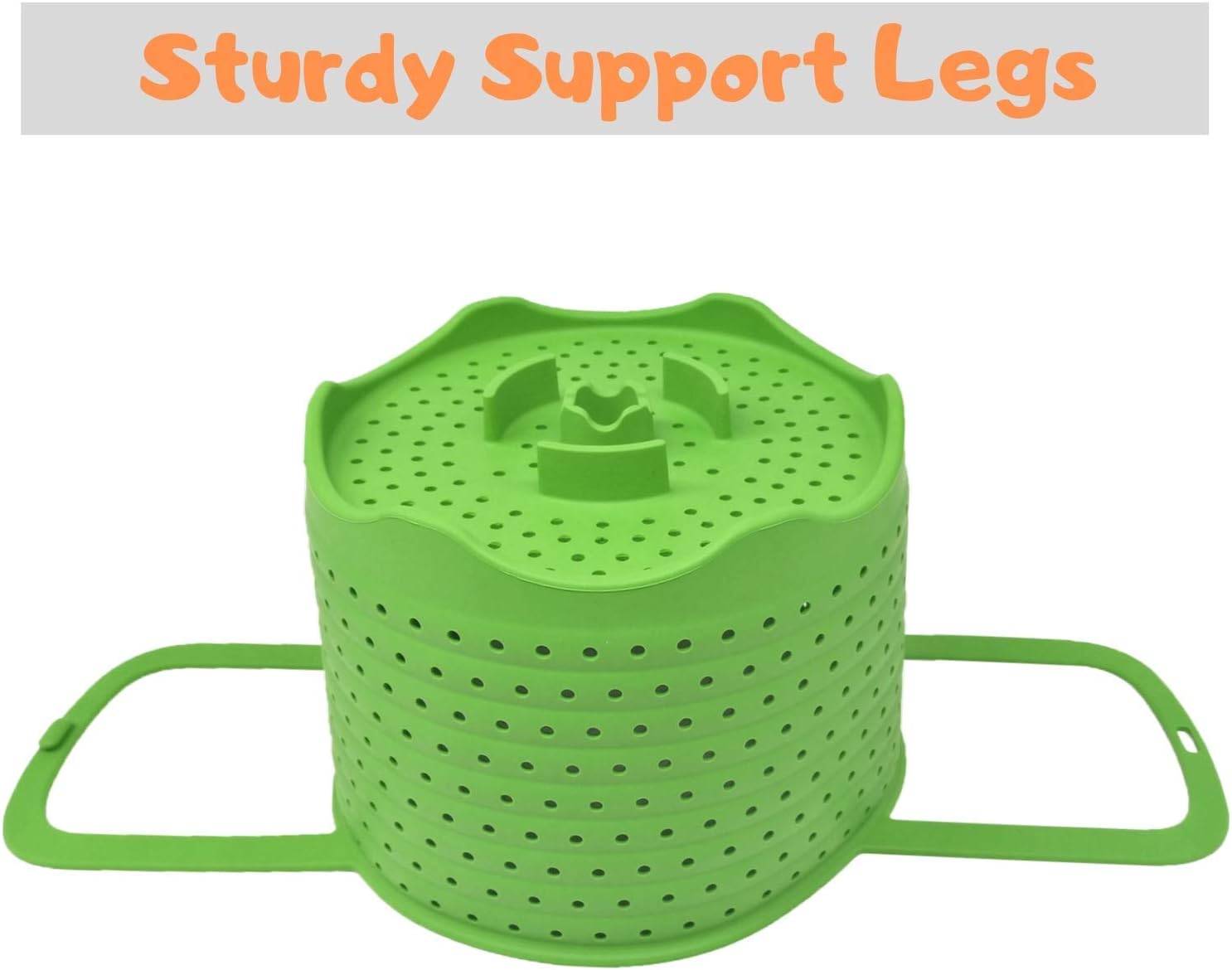 Silicone Steamer Basket | Foldable, Space-Saving | Fits 6,8 Qt Instant Pot and Similar-Sized Pressure Cookers Accessories | Silicone Strainer