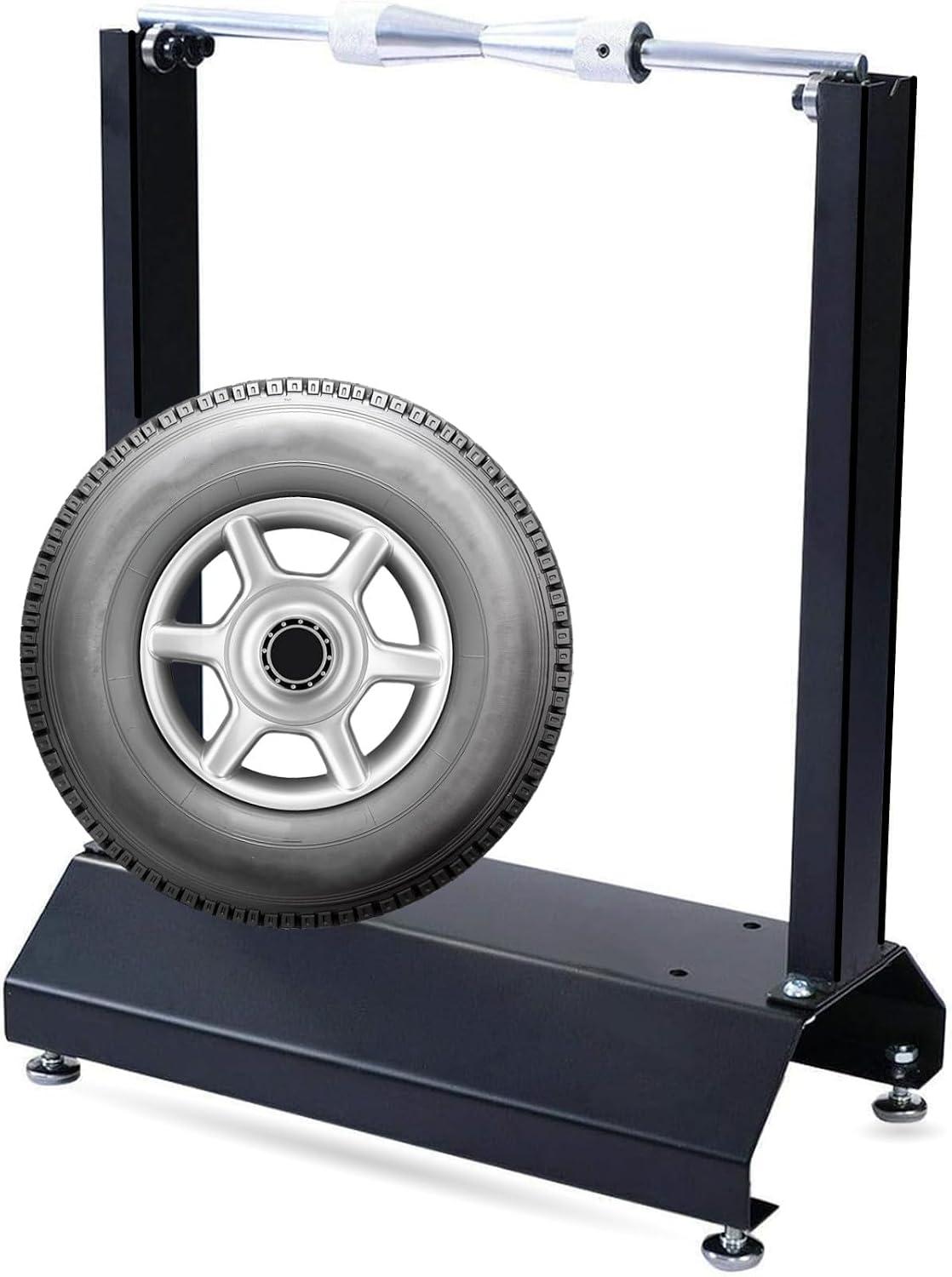 SUNROAD Motorcycle Wheel Balancer Stand, Black | Precision Static Tire & Rim Balancing Truing Stand for Garage Workshop, Heavy Duty Steel
