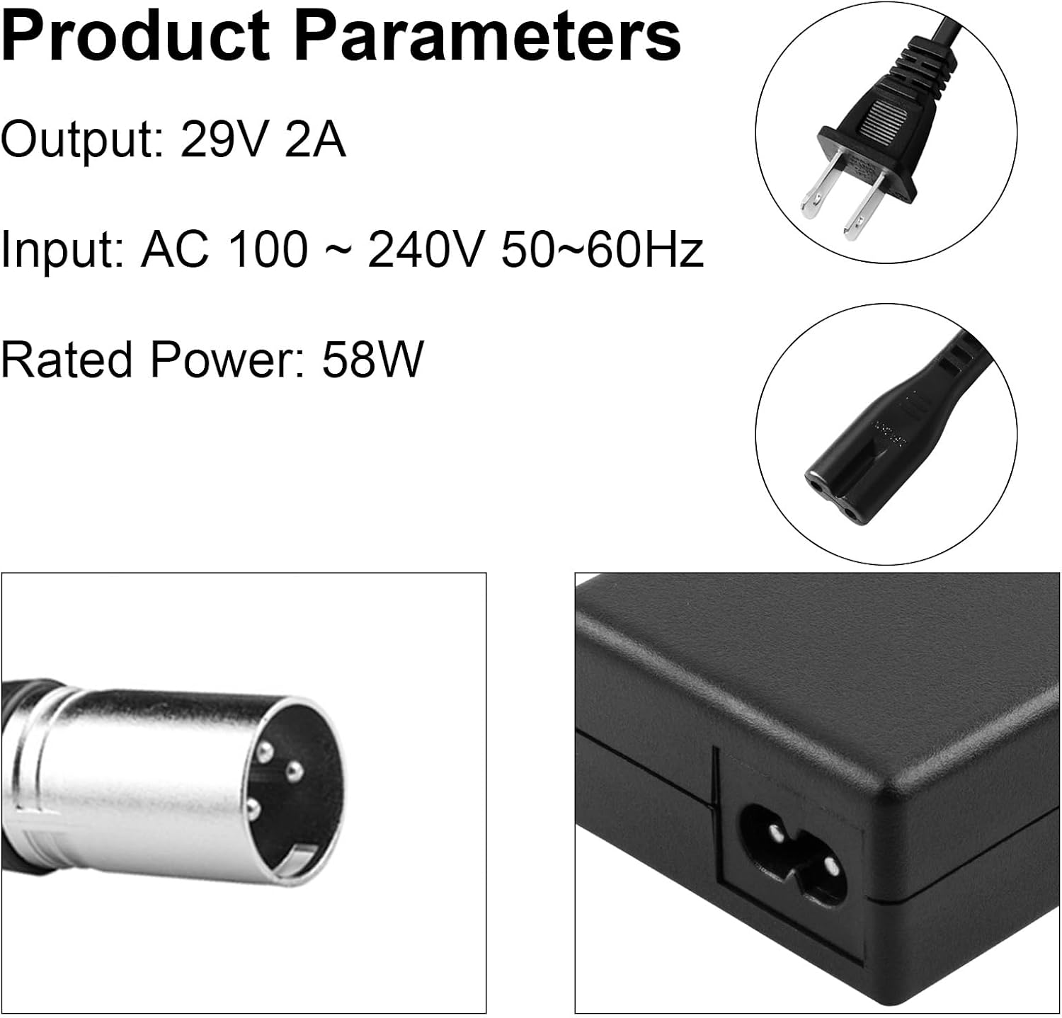 29V 2A for 24V 2A Scooter Battery Charger for Golden Buzzaround Lite, Jazzy Power Chair, Pride Hoveround Mobility, Schwinn S300 S350 S400 S500 S650