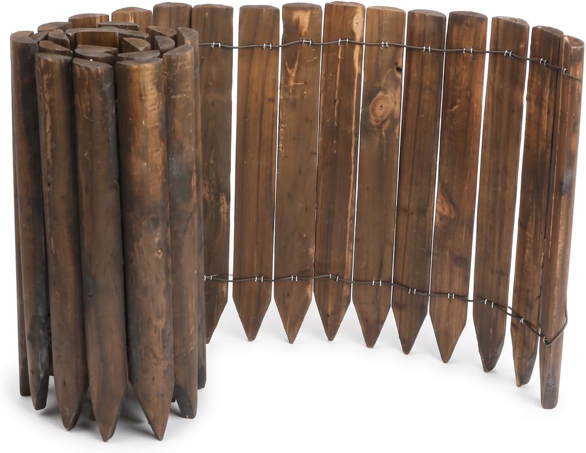 WORTH Wooden Edging for Landscaping, Flexible Garden Lawn Border 8" x 42"