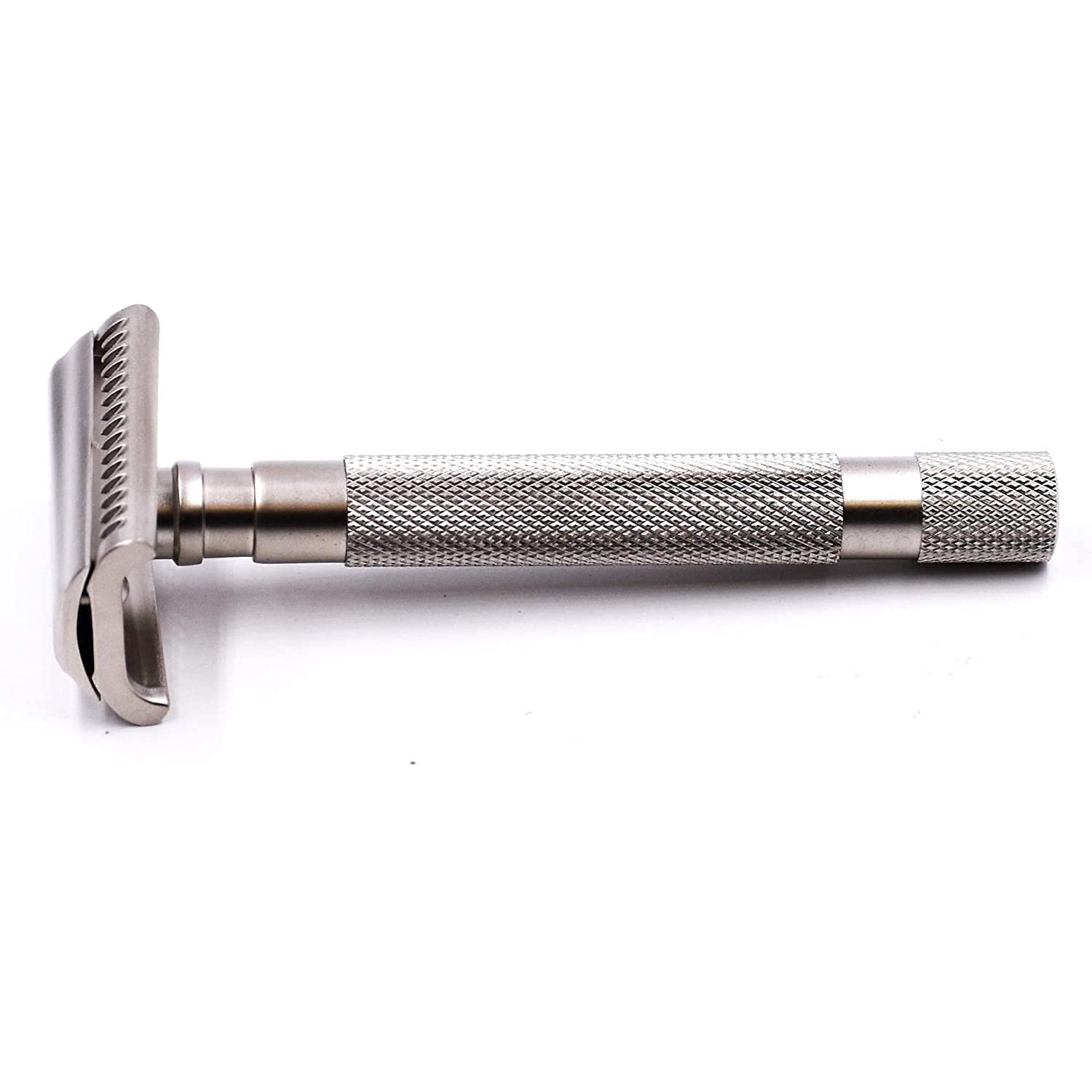 Parker Semi-Slant Safety Razor – Satin Chrome Finish | Smooth, Efficient Double Edge Wet Shaver for Men | Slanted Cutting Action + 5 Platinum Blades Included | Iconic Brand